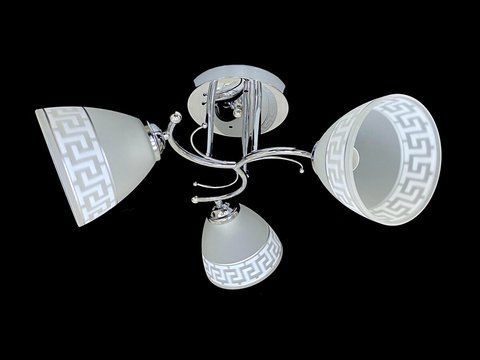 Люстра потолочная на 3 плафона 9506E/3 Хром 50502 фото
