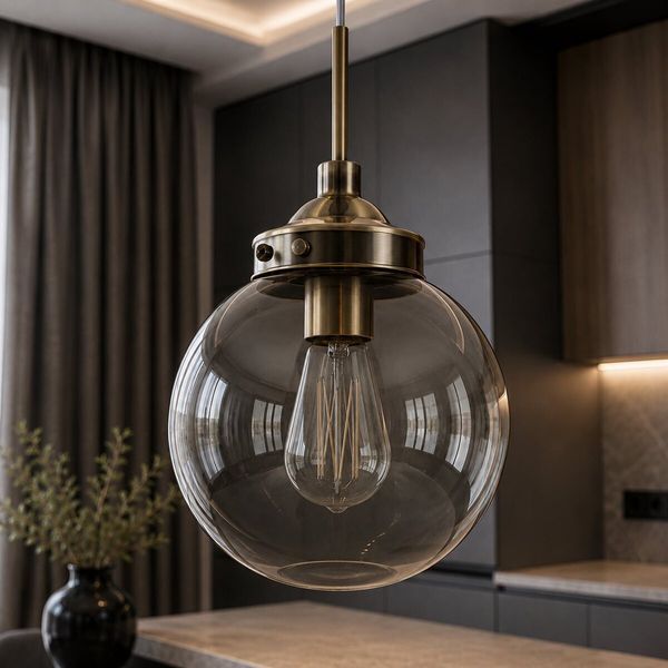 Люстра підвісна Sirius 74405/1P Antique Brass + Matte black на 1 плафон 45477 фото