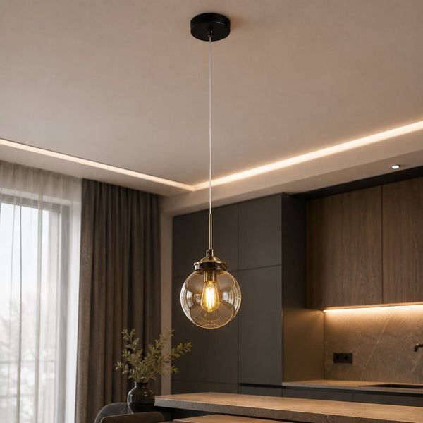 Люстра підвісна Sirius 74405/1P Antique Brass + Matte black на 1 плафон 45477 фото