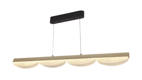 Люстра підвісна LED, 54w, VALESO,3000K/4000K/6500K з пультом та додатком LCD3176, Срібло 50949 фото