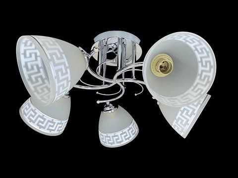 Люстра потолочная на 5 плафонов 9506E/5 Хром 50537 фото