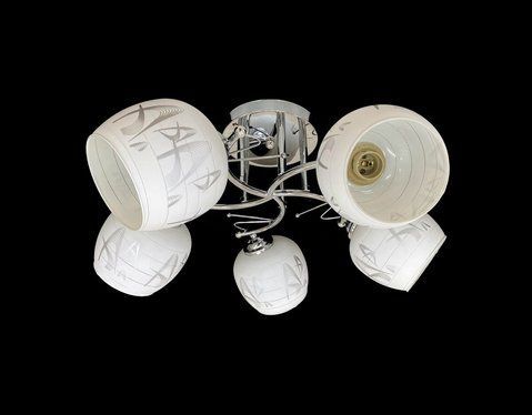 Люстра потолочная на 5 прозрачных плафонов 9509F/5 Хром 50538 фото