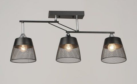 VALESO Ceiling Chandelier K2324/3 for 3 E27 bulbs, Black+Chrome, Metal 50603 фото