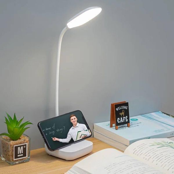 Світильник настільний LED VALESO акумуляторний, на гнучкій ніжці, повний спектр, білий 1961 48161 фото