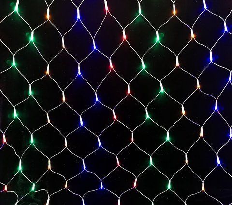 Гирлянда-сетка новогодняя LED VALESO 160 RGB 1.2x1.5 м 8 режимов Зеленый провод LKS5048 52227 фото