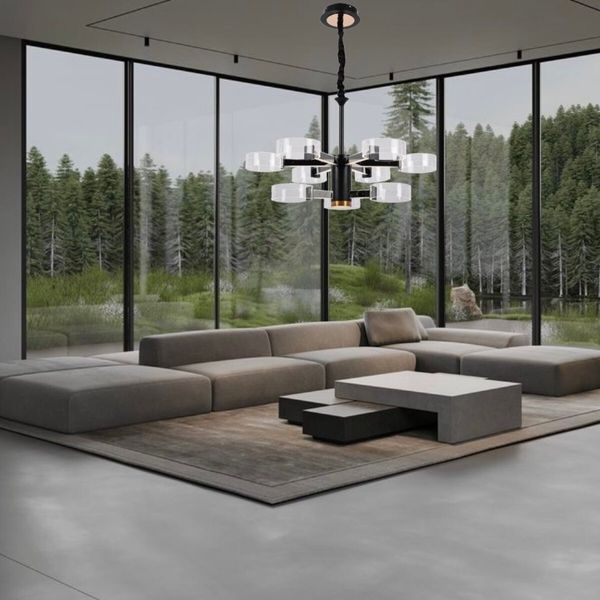 Люстра светодиодная акриловая Sirius N 3705-6 3 BLACK GD 98W 14032 фото