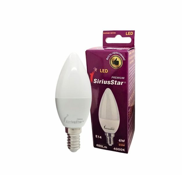 Світлодіодна лампа SIRIUSSTAR 3202 6W-4000K-E14 13428 фото