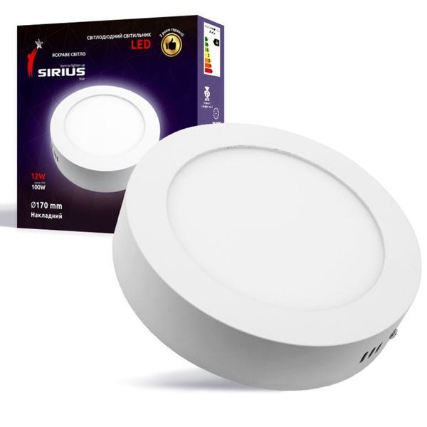 Светильник Sirius LED накладной круглый SM-12B 12W 6500К 15554 фото
