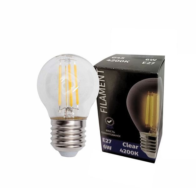 Лампочка LED SIRIUSSTAR filament clear 4402 6W (G45-4200K-E27) 23898 фото