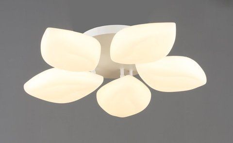 Люстра стельова світлодіодна VALESO 5 плафонів LED 60W Білий Сталь Акрил 3000K+6500K YH1411/5 50864 фото