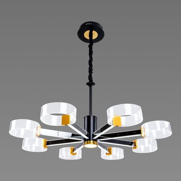 Світлодіодна акрилова люстра Sirius N 3705-8 BLACK+GD 14595 фото