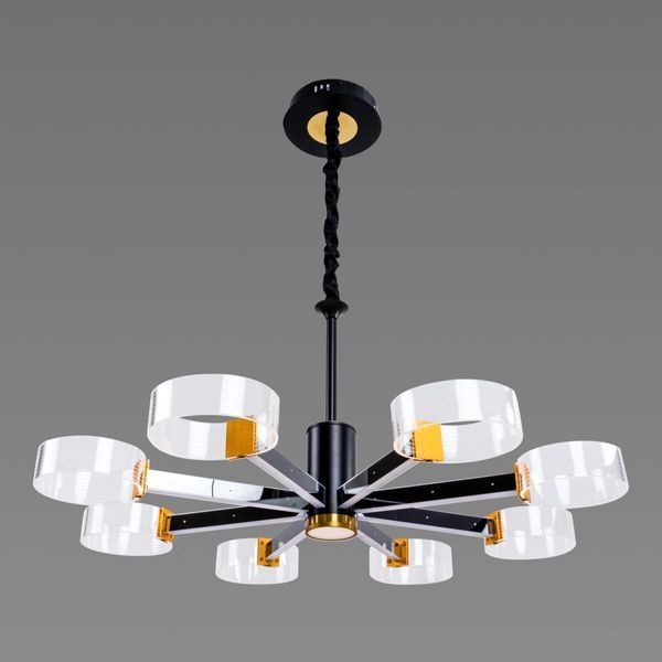 Світлодіодна акрилова люстра Sirius N 3705-8 BLACK+GD 14595 фото