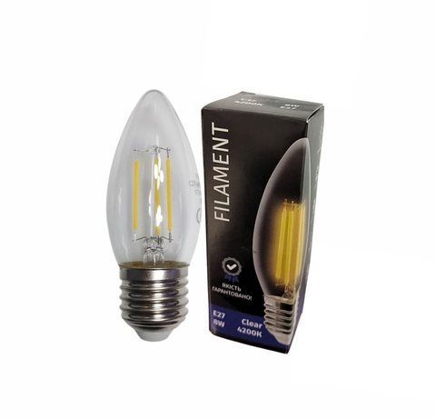 Лампочка LED Siriusstar Filament 8W C37-4200K-E27 23899 фото