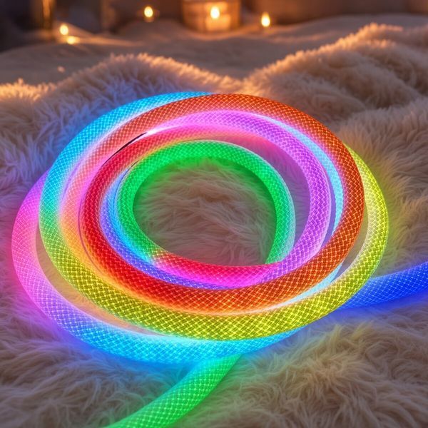 Умная плетеная светодиодная лента RGB VALESO 5 м 250LED с пультом и управлением через приложение 52249 фото