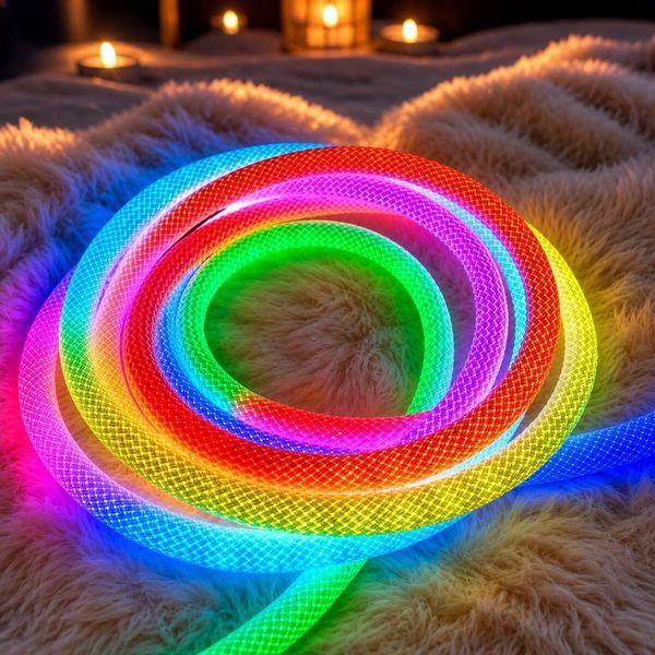 Умная плетеная светодиодная лента RGB VALESO 5 м 250LED с пультом и управлением через приложение 52249 фото