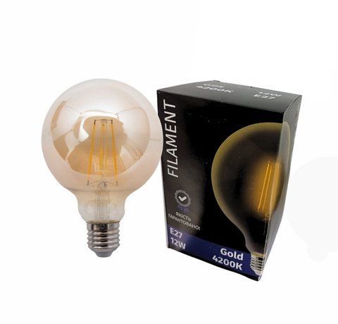Лампочка LED SIRIUSSTAR filament gold 5800 12W (G95-4200K-E27) 23903 фото